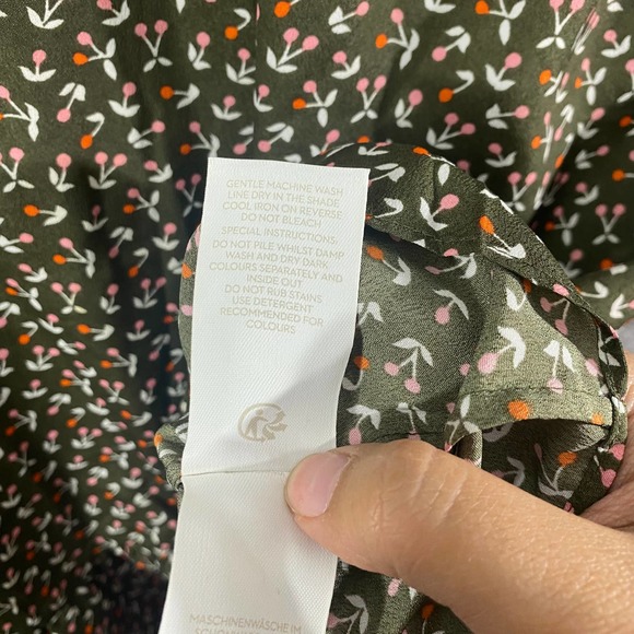 Boden Mini Dress 16 Green Floral Cynthia Ruffled A-Line Belted Plus Size - Picture 9 of 13